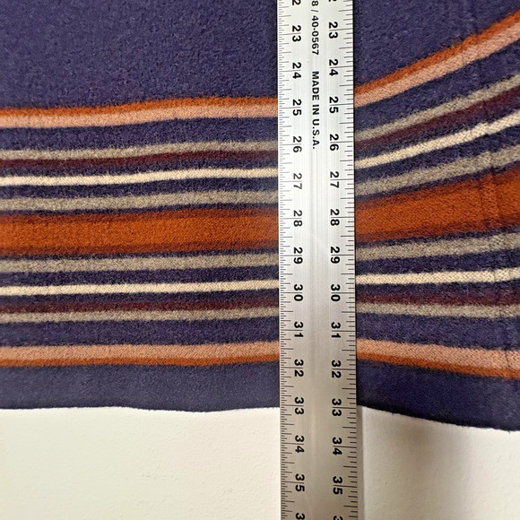 Pendleton Arroyo Coat Womens Small Navy Wool Blanket Stripe Southwestern Aztec - Picture 8 of 10